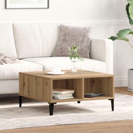 Sofabord artisan eg 60 x 60 x 30 cm Konstrueret træ