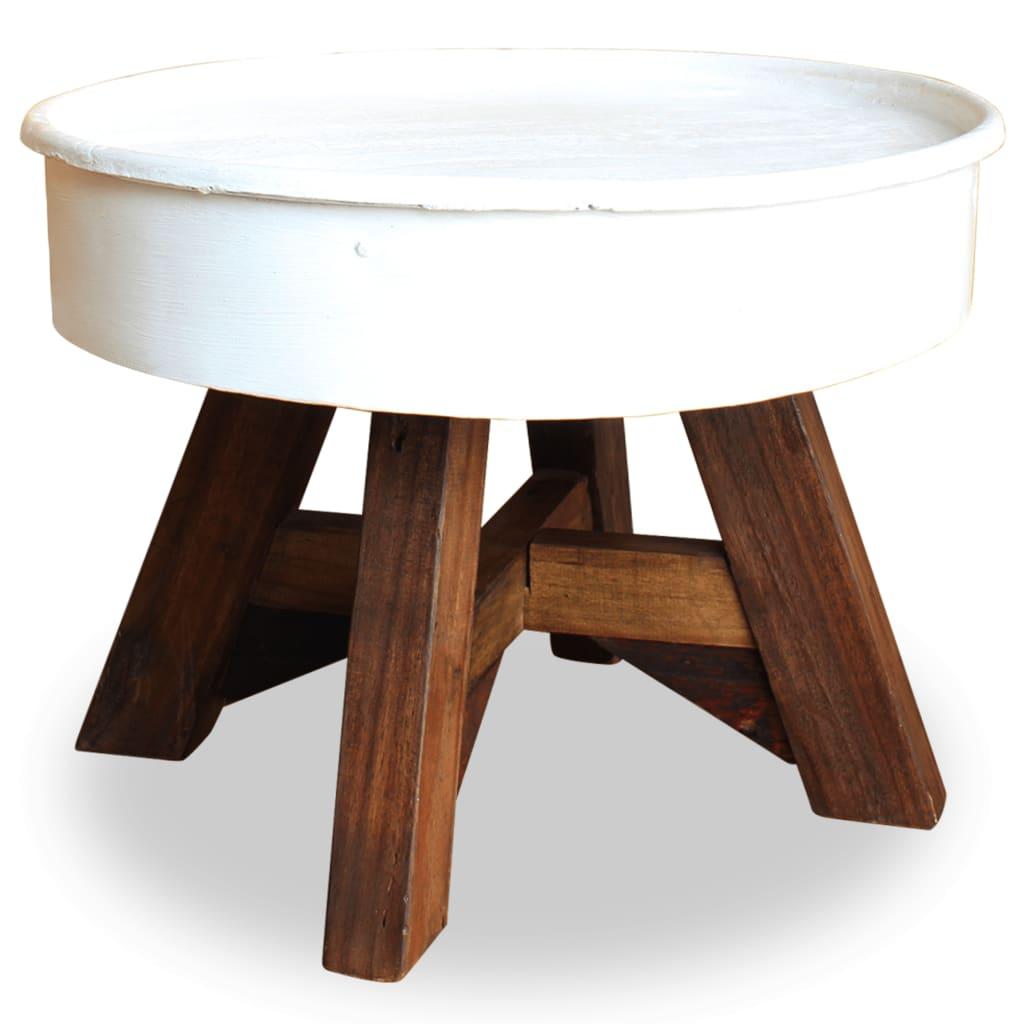 Sofabord i massivt genanvendt træ 60 x 45 cm hvid Sofabord i massivt genanvendt træ 60 x 45 cm hvid