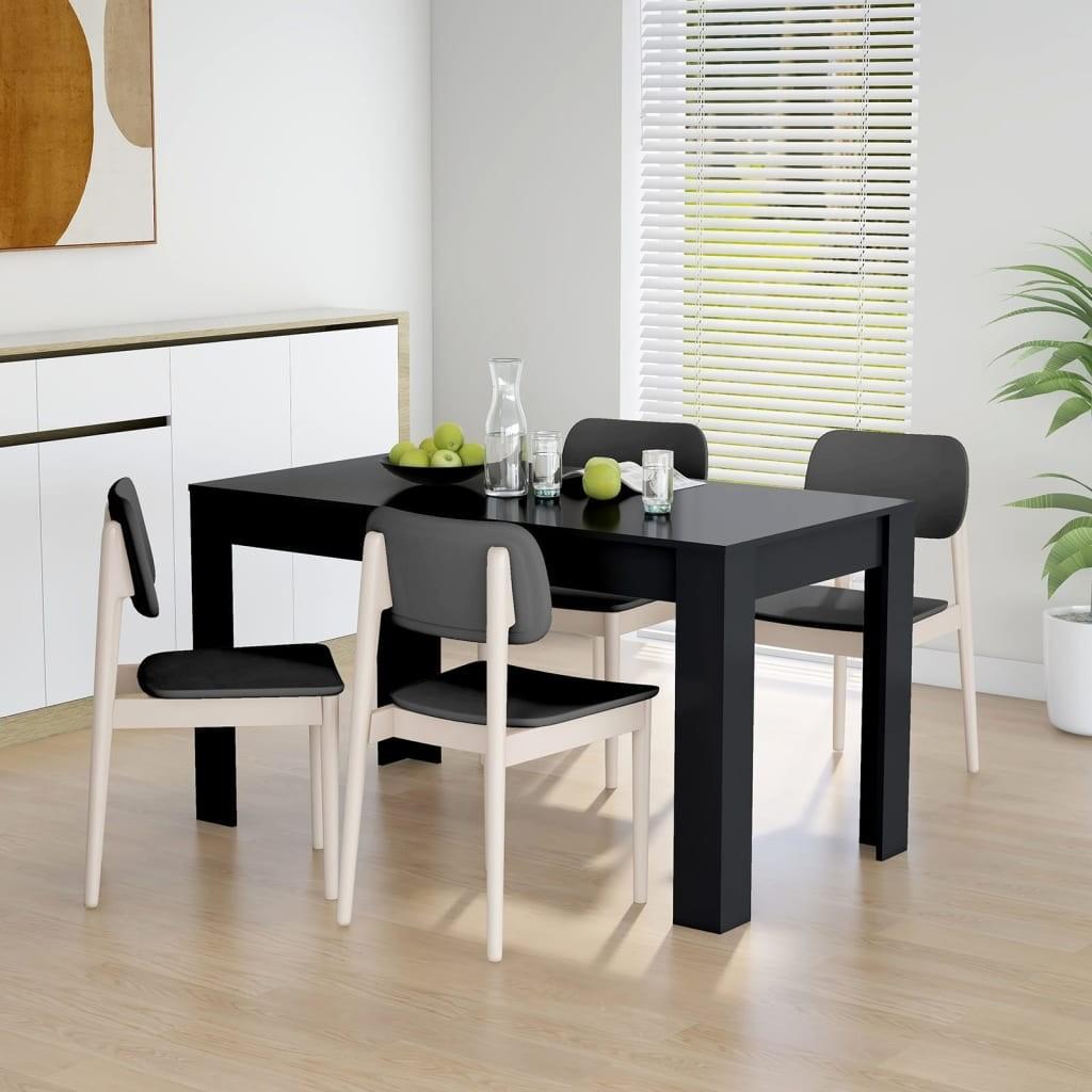 Spisebord 140x74,5x76 cm konstrueret træ sort Spisebord 140x74,5x76 cm konstrueret træ sort