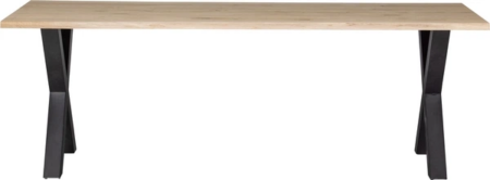 Spisebord Plankebord WOOOD Tablo Alkmaar 200x90 cm massiv egetræ natur krydsben