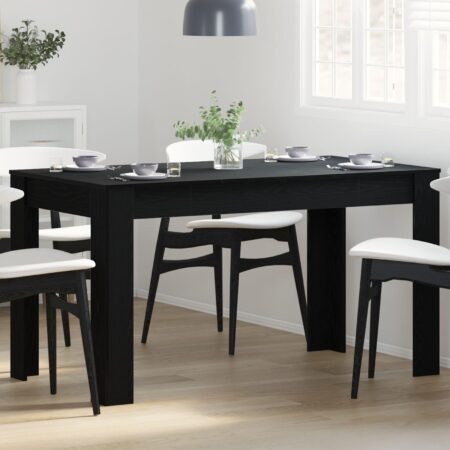 Spisebord Sort eg 140 x 74.5 x 76 cm Konstrueret træ