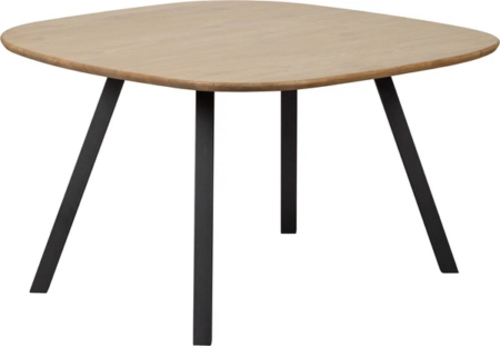 Spisebord WOOOD Tablo rundt plankebord i FSC-certificeret eg Ø130 x H75 cm med sorte metalben