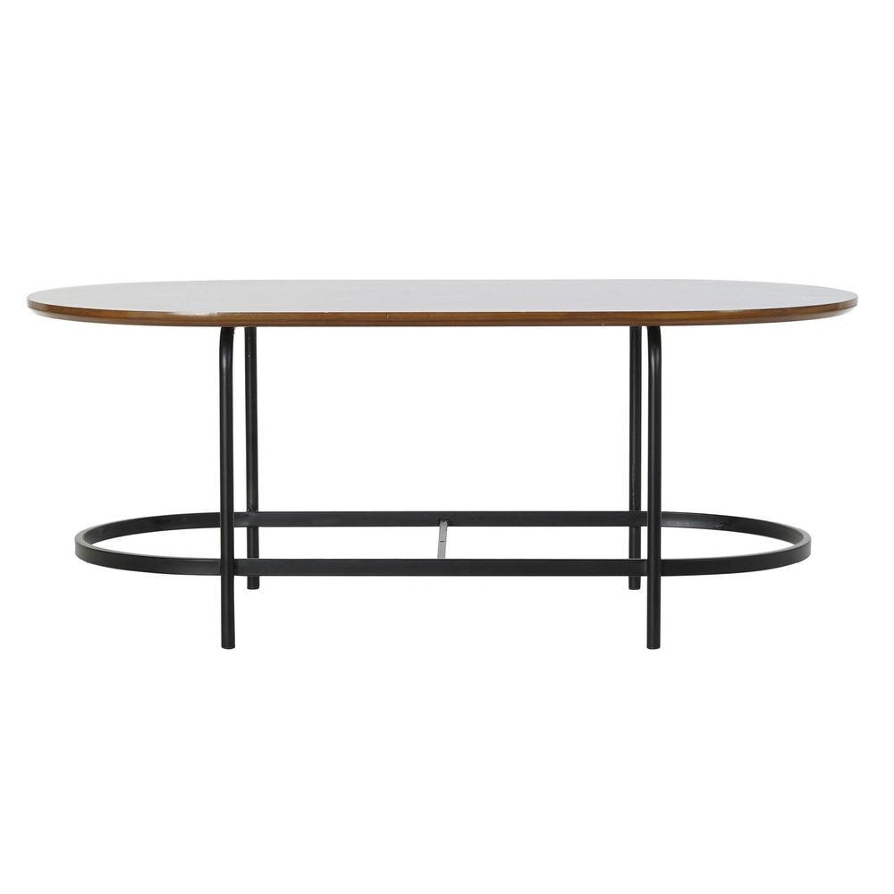 Spisebord i træ, krystal og jern - 99,5 × 50 × 40 cm, sort/oval Spisebord i træ, krystal og jern - 99,5 × 50 × 40 cm, sort/oval