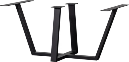 Understel til plankebord WOOOD Tablo Drenthe Leg metal mat sort L147 x D71 x H73 cm