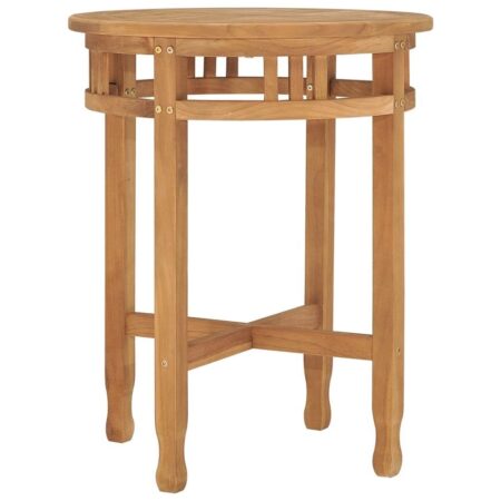 Bistrobord Ø60 x 75,5 cm i massivt teaktræ - rundt spisebord