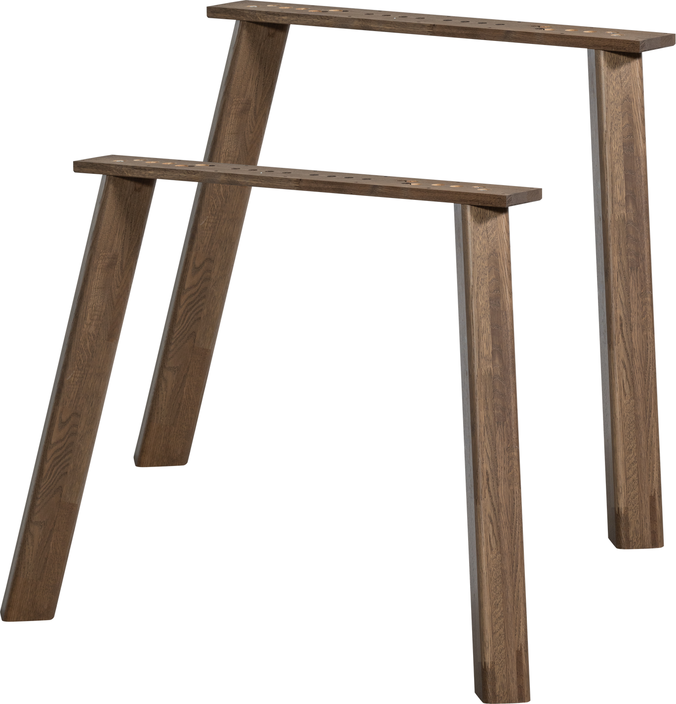 Bordben WOOOD Tablo i eg sæt 2 til plankebord, lys brun bejdse, let børstet, H73 cm, FSC-mix Bordben WOOOD Tablo i eg sæt 2 til plankebord, lys brun bejdse, let børstet, H73 cm, FSC-mix