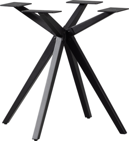 Bordben til plankebord WOOOD Tablo - krydsformet metal, sort pulverlakeret, H72 cm, passer Ø120/120 - 160x80 - 90