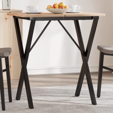 Bordben til spisebord 60 × 50 × 73 cm - X-stel i stål, sort