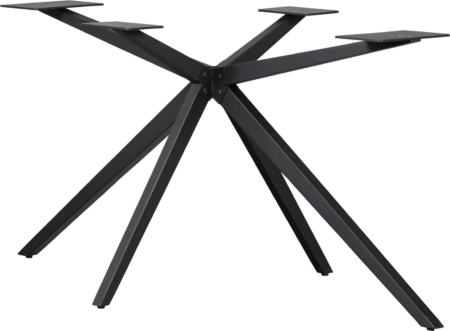 Bordben til spisebord WOOOD Tablo - sort pulverlakeret metal krydsstel, H72 cm, til plankeborde 180 - 240 x 99 cm