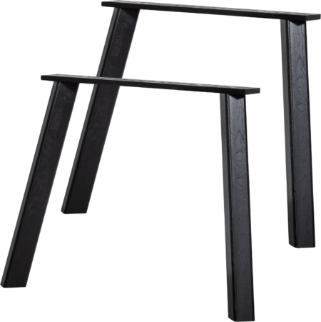 Bordben/understel til spisebord WOOOD Tablo eg, mørk bejdse, sort, sæt af 2, H73 cm, FSC
