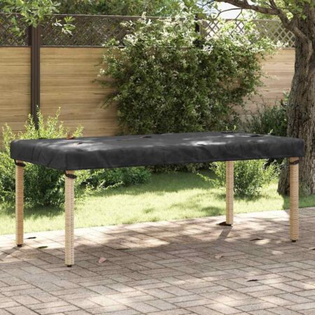 Bordovertræk til havebord - ensfarvet sort stof 202 × 92 × 15 cm