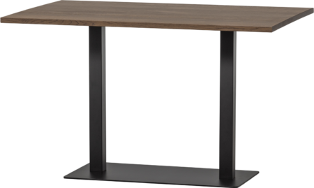 Café-/spisebord WOOOD Tablo - egetræ bejdset Cashmere Brown, mat sort metalunderstel, 220x120 cm, FSC Mix