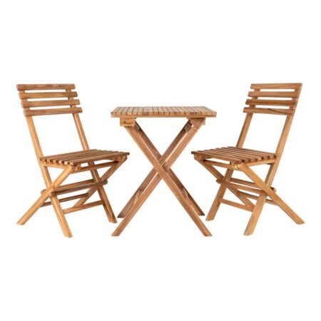 Cuenca cafésæt sæt bord og 2 stole udendørs teak