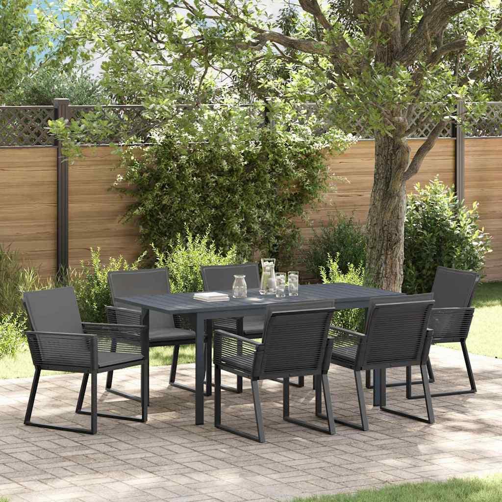Have spisebordssæt 7 dele - antracit polyrattan, udtrækkeligt bord Have spisebordssæt 7 dele - antracit polyrattan, udtrækkeligt bord