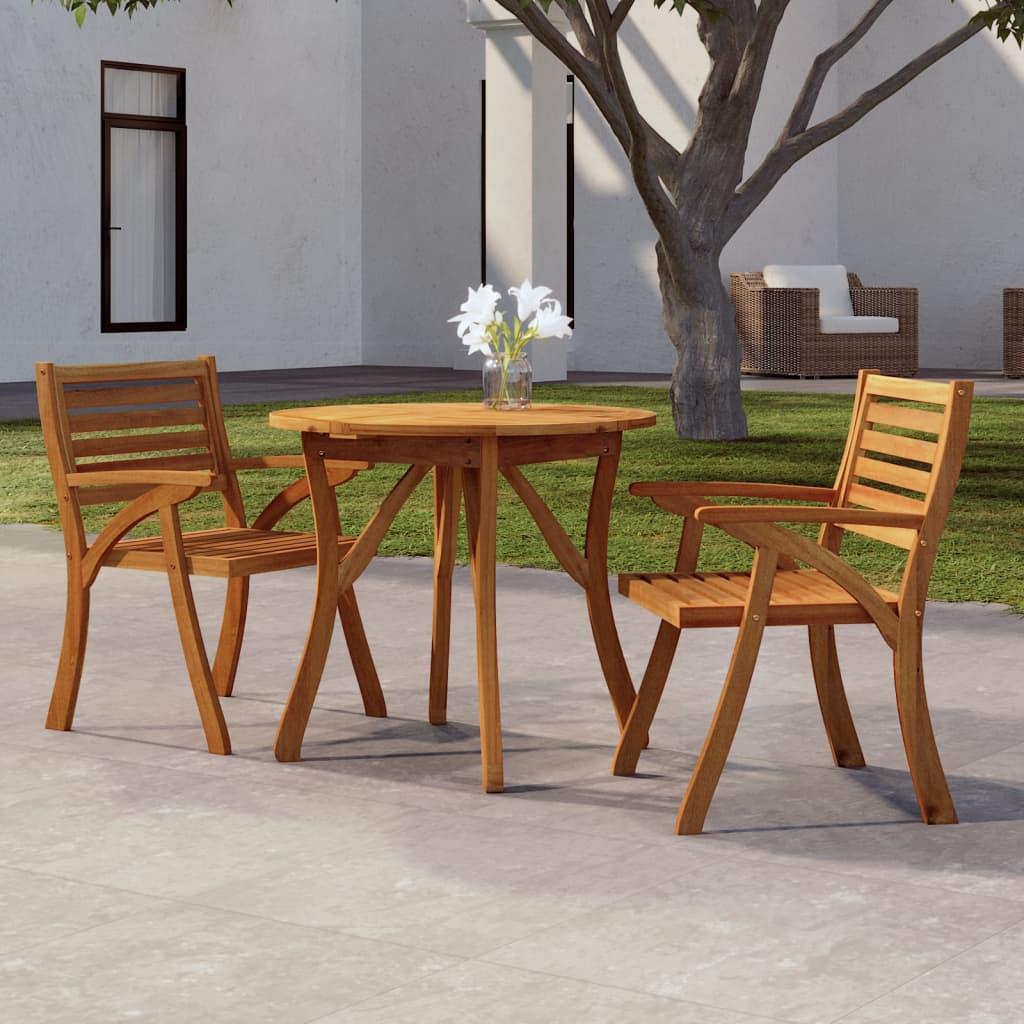 Havebord Ø85 cm i massivt akacietræ - rund terrassebord Havebord Ø85 cm i massivt akacietræ - rund terrassebord