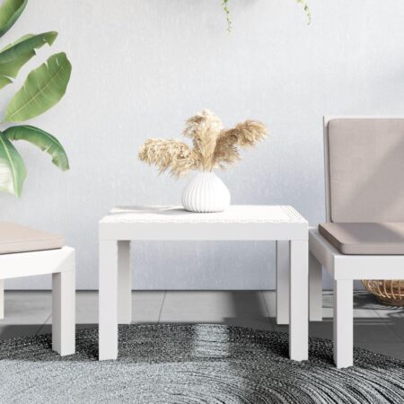 Havebord i PP - 59 × 47 × 40 cm, hvidt udendørs bord