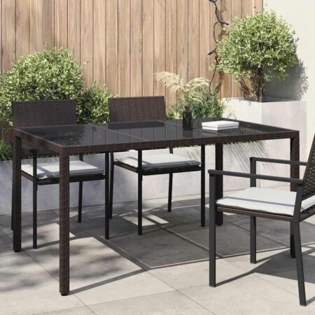Havebord i brun polyrattan - 150 × 90 × 75 cm