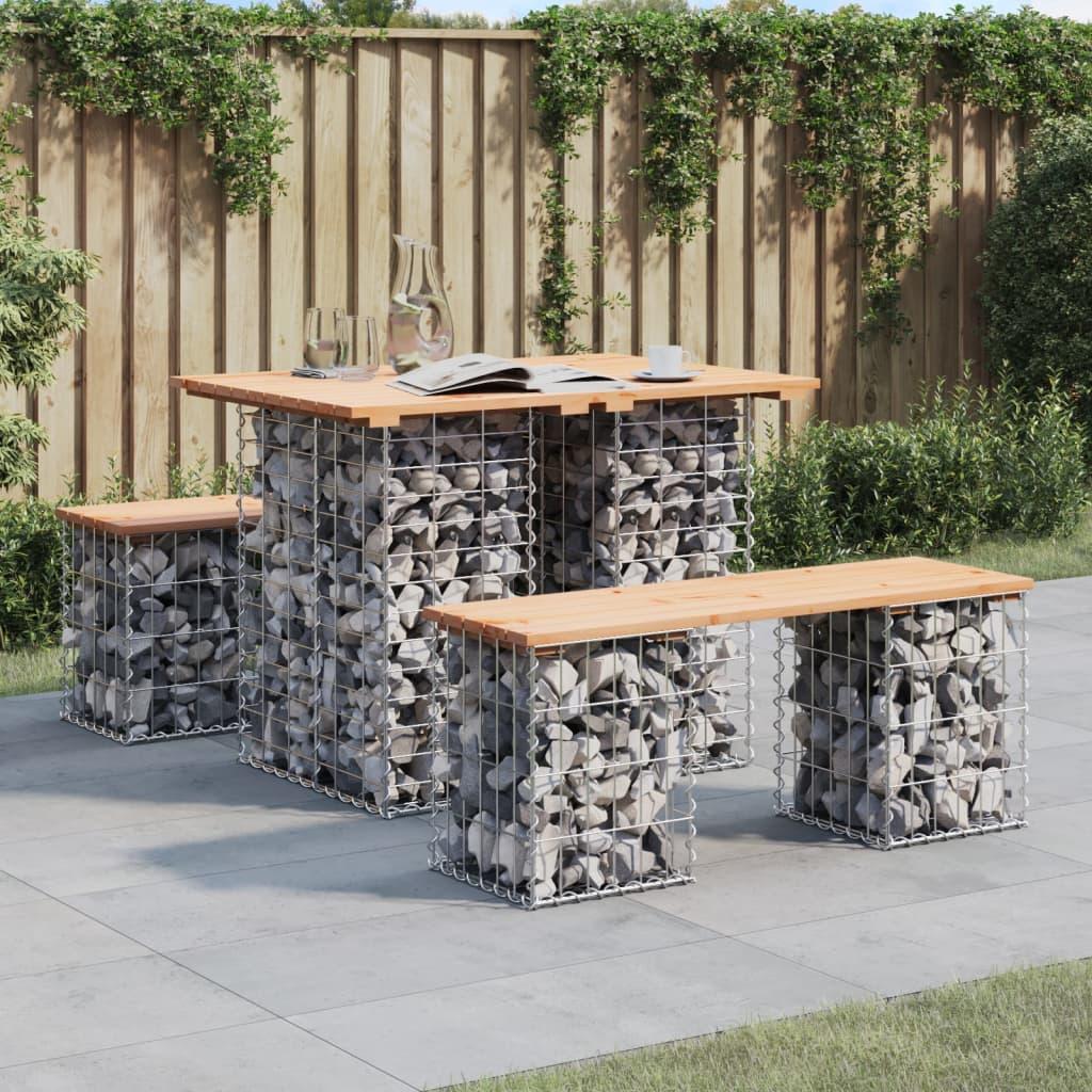 Havebord i gabiondesign 100 × 70 × 72 cm - massivt fyrretræ Havebord i gabiondesign 100 × 70 × 72 cm - massivt fyrretræ