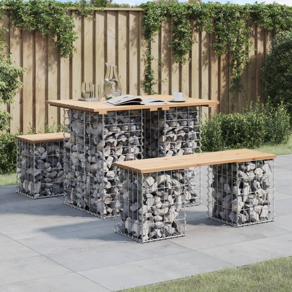 Havebord i gabiondesign 100×70×72 cm - massivt fyrretræ Havebord i gabiondesign 100×70×72 cm - massivt fyrretræ