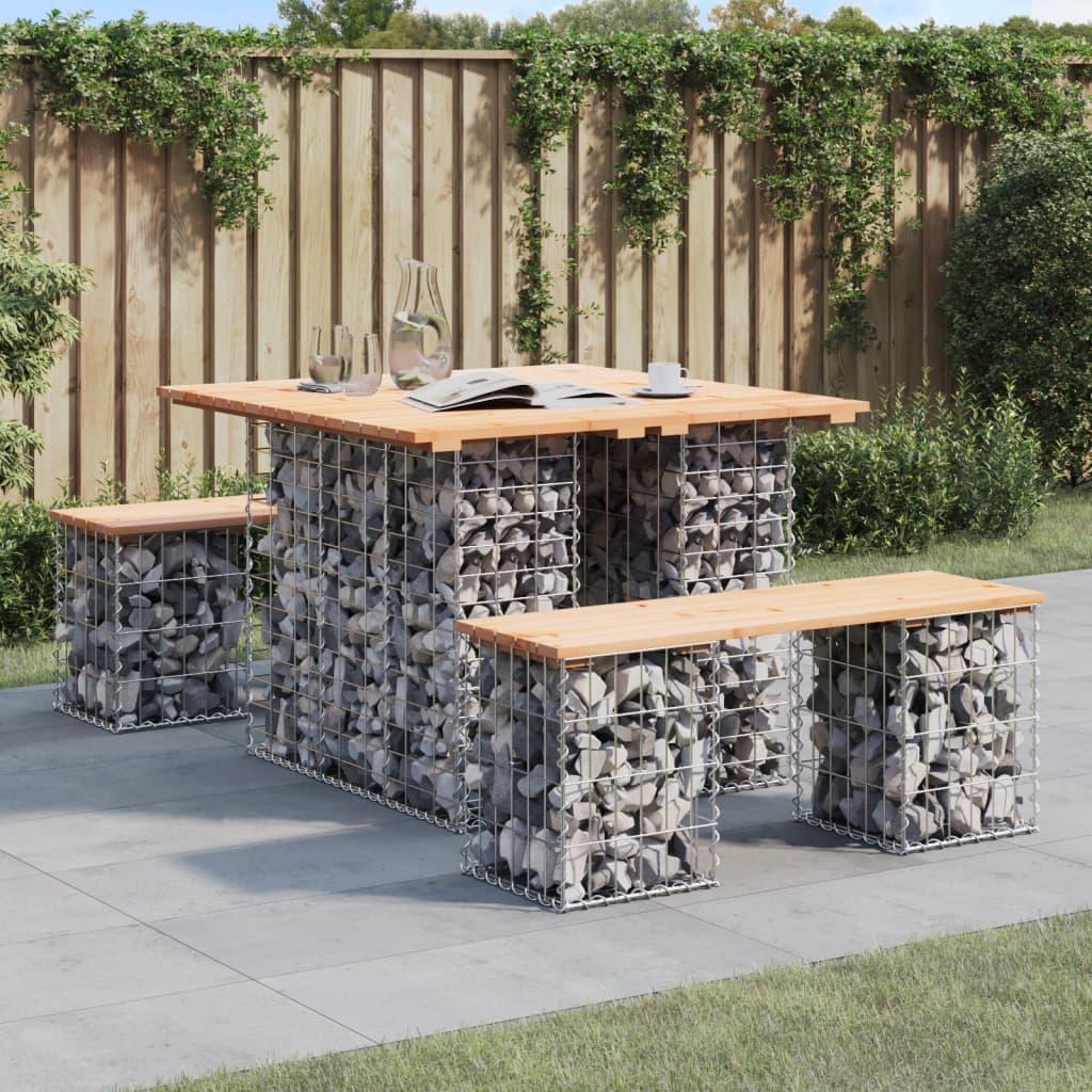 Havebord i gabiondesign - fyrretræ 100 × 102 × 72 cm Havebord i gabiondesign - fyrretræ 100 × 102 × 72 cm