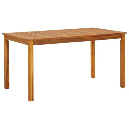 Havebord i massivt akacietræ 140 × 80 × 74 cm - oliefinish