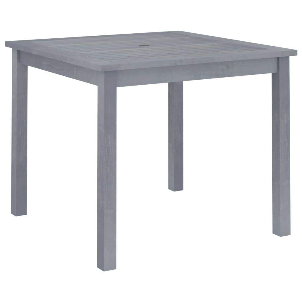 Havebord i massivt akacietræ 88×88×74 cm - grå med parasolhul Havebord i massivt akacietræ 88×88×74 cm - grå med parasolhul