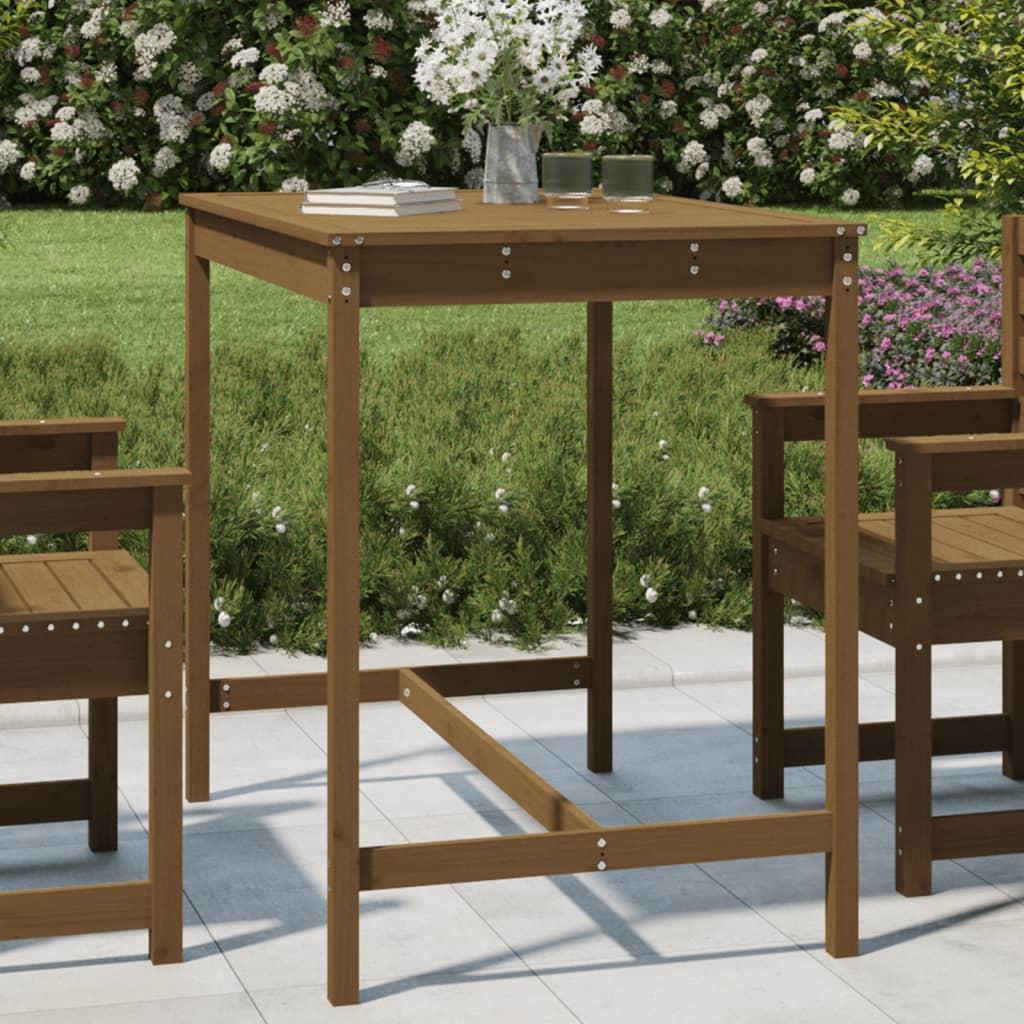 Havebord i massivt fyrretræ - 121 × 82,5 × 110 cm, gyldenbrun Havebord i massivt fyrretræ - 121 × 82,5 × 110 cm, gyldenbrun