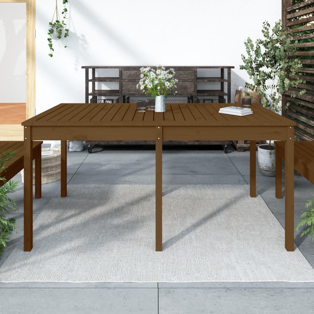 Havebord i massivt fyrretræ - 159,5 × 82,5 × 76 cm, gyldenbrun Havebord i massivt fyrretræ - 159,5 × 82,5 × 76 cm, gyldenbrun