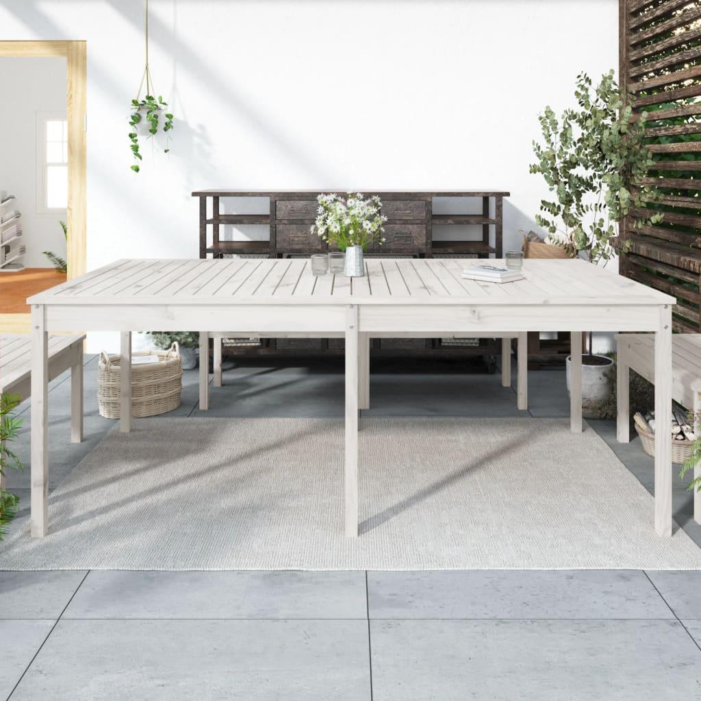 Havebord i massivt fyrretræ - 203,5 × 100 × 76 cm, hvid Havebord i massivt fyrretræ - 203,5 × 100 × 76 cm, hvid