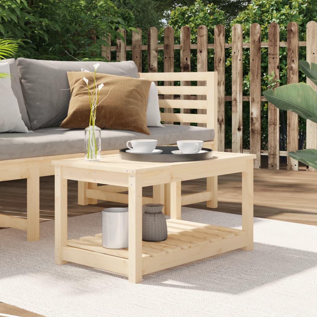 Havebord i massivt fyrretræ - 82,5 × 50,5 × 45 cm med hylde Havebord i massivt fyrretræ - 82,5 × 50,5 × 45 cm med hylde
