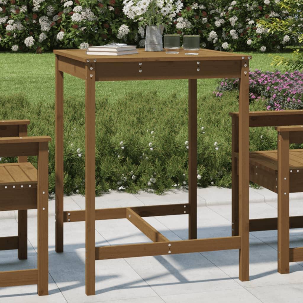 Havebord i massivt fyrretræ - 82,5 × 82,5 × 110 cm, gyldenbrun Havebord i massivt fyrretræ - 82,5 × 82,5 × 110 cm, gyldenbrun