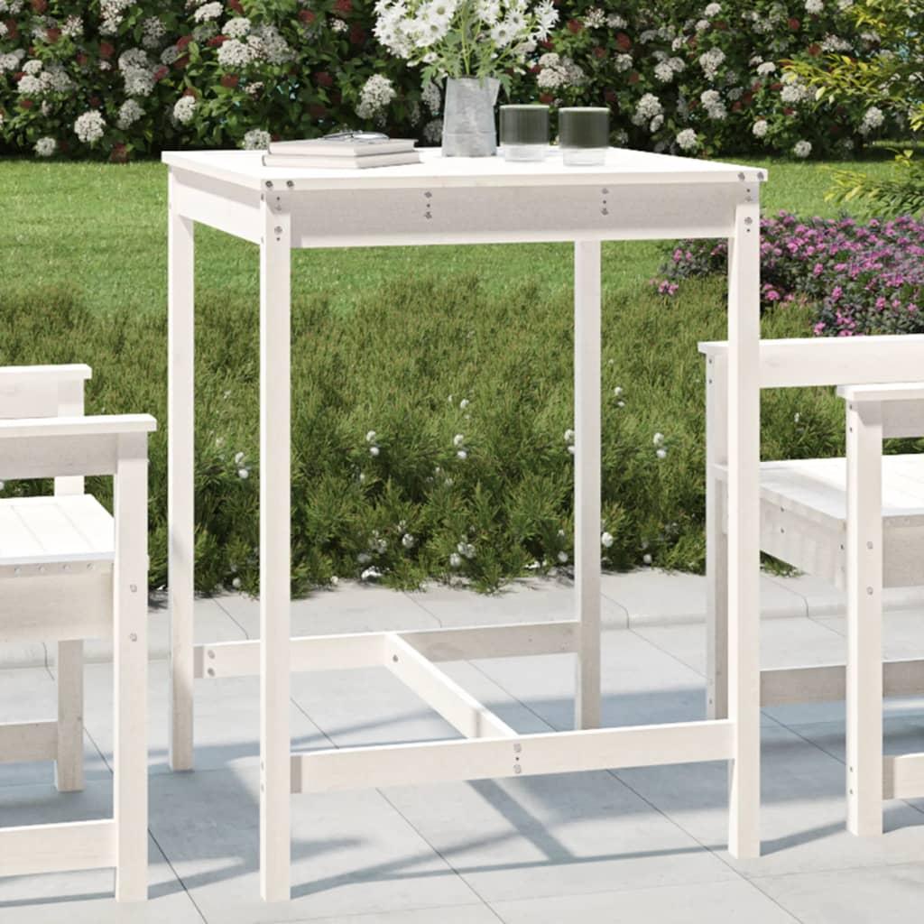 Havebord i massivt fyrretræ - 82,5 × 82,5 × 110 cm, hvid Havebord i massivt fyrretræ - 82,5 × 82,5 × 110 cm, hvid