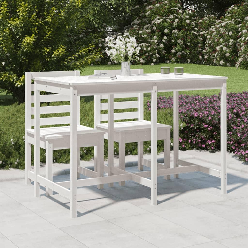 Havebord i massivt fyrretræ - hvid, 159,5 × 82,5 × 110 cm Havebord i massivt fyrretræ - hvid, 159,5 × 82,5 × 110 cm