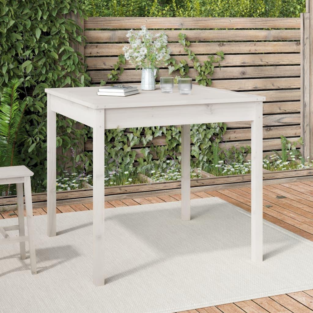 Havebord i massivt fyrretræ - hvid 82,5 × 82,5 × 76 cm Havebord i massivt fyrretræ - hvid 82,5 × 82,5 × 76 cm