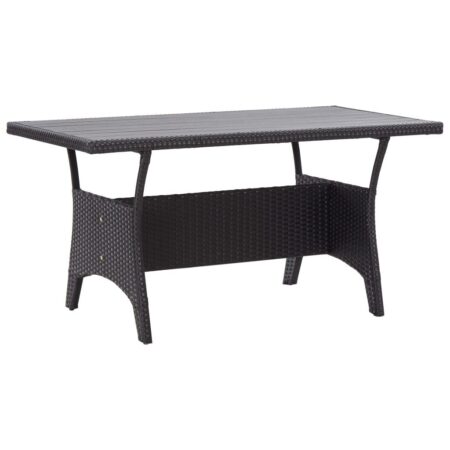 Havebord i polyrattan - 120 × 70 × 66 cm, sort