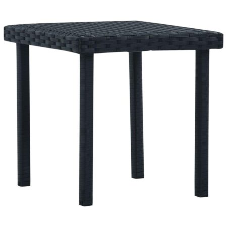 Havebord i polyrattan - 40 × 40 × 40 cm, sort