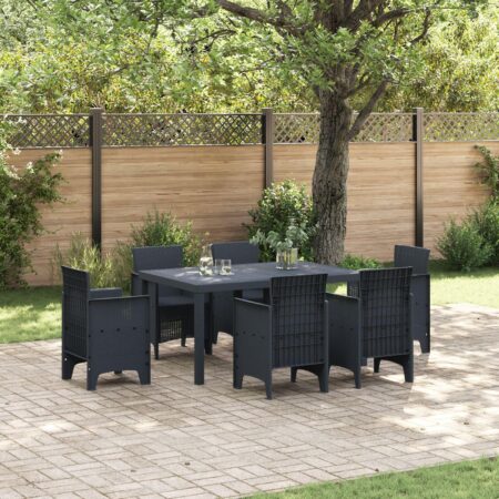 Havebord i polyrattan - antracit, 150 × 100 × 73 cm