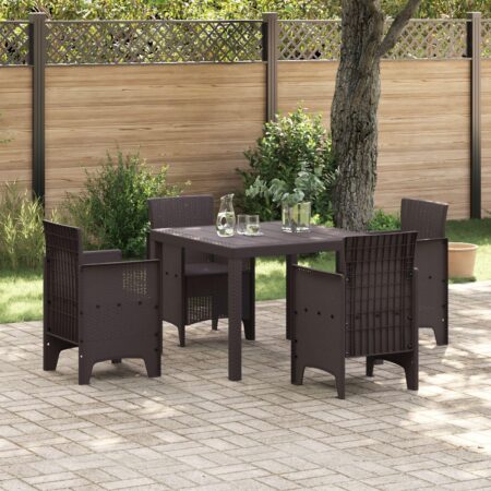 Havebord i polyrattan - brun 100 × 100 × 73 cm