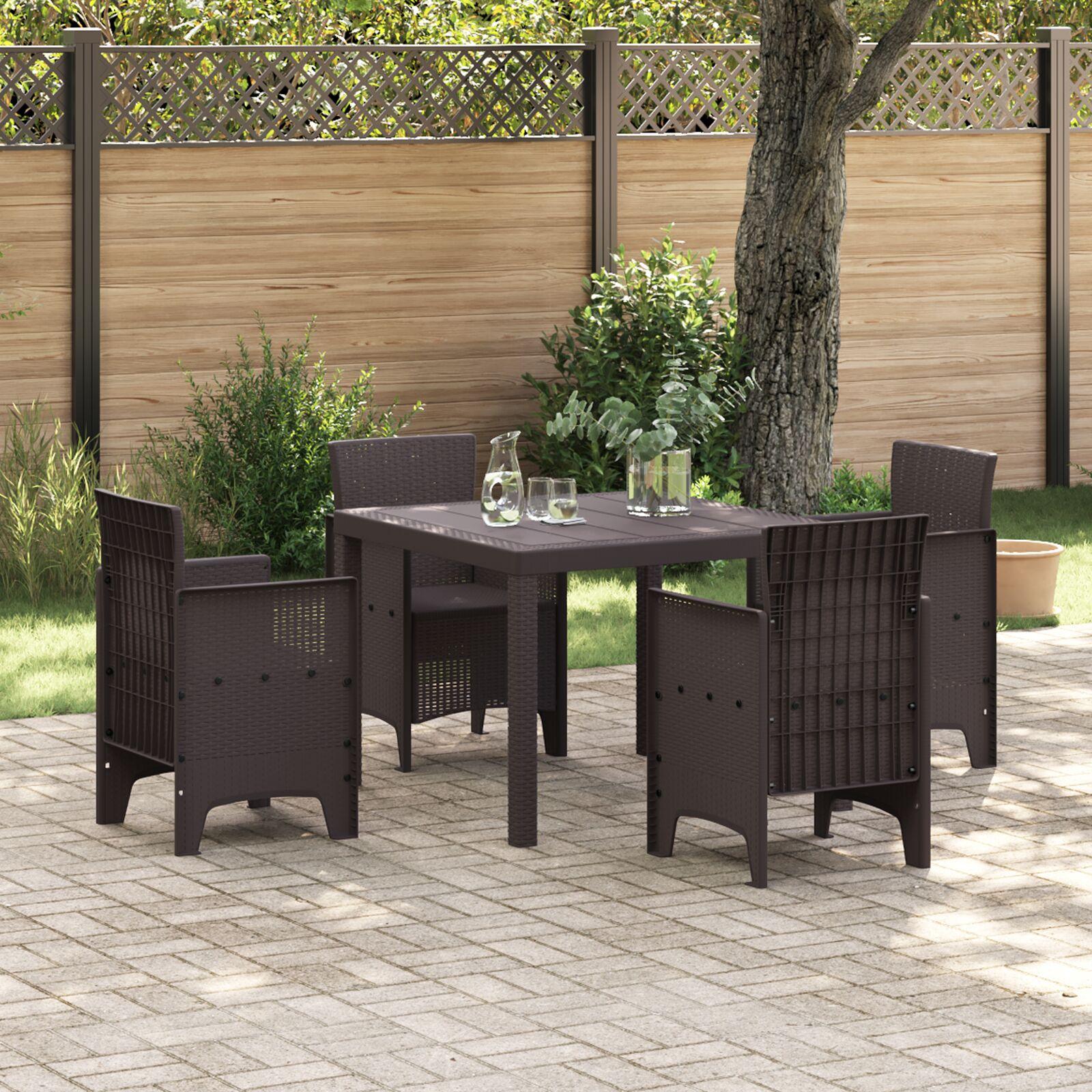 Havebord i polyrattan - brun 100 × 100 × 73 cm Havebord i polyrattan - brun 100 × 100 × 73 cm