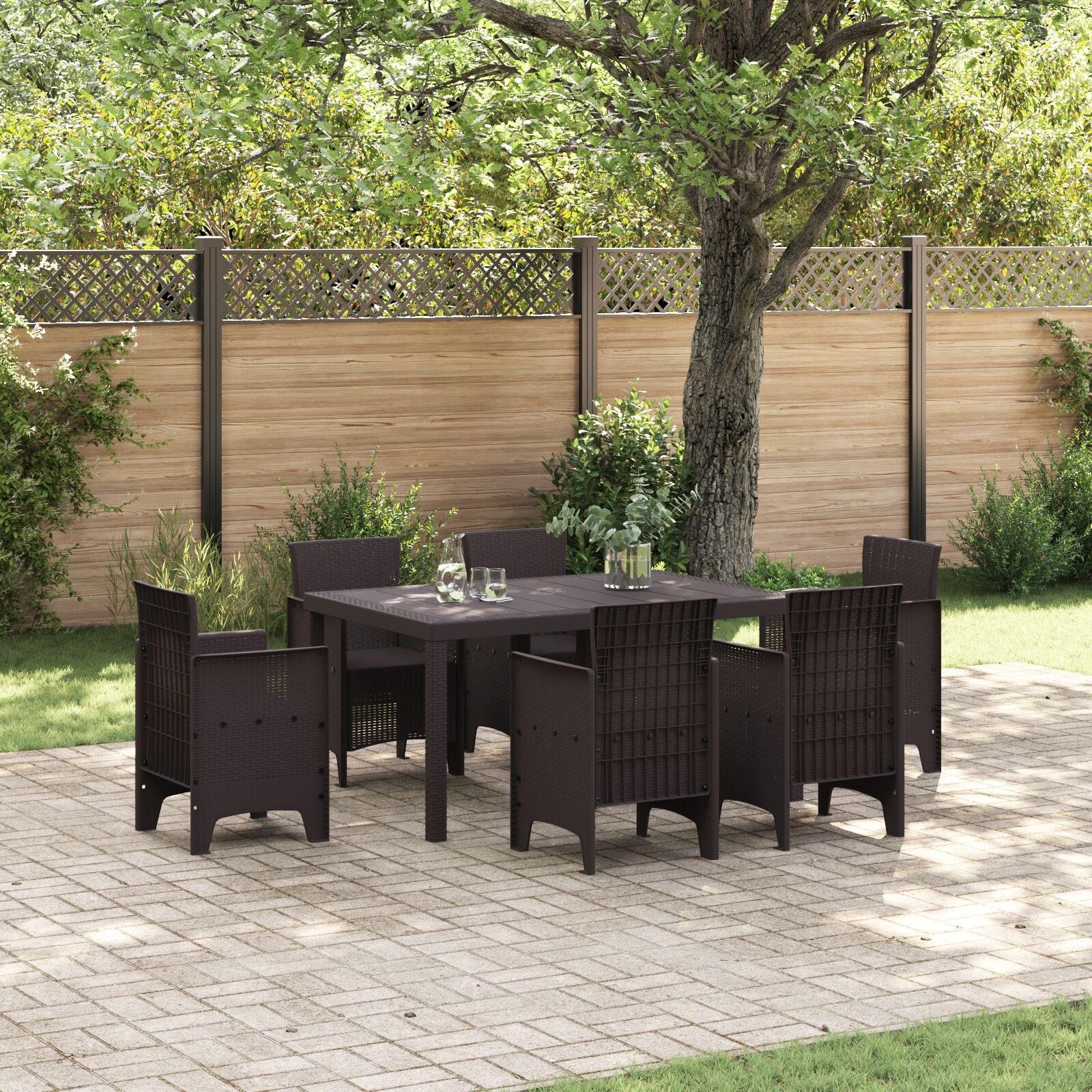 Havebord i polyrattan - brun 150 × 100 × 73 cm, rektangulært Havebord i polyrattan - brun 150 × 100 × 73 cm, rektangulært