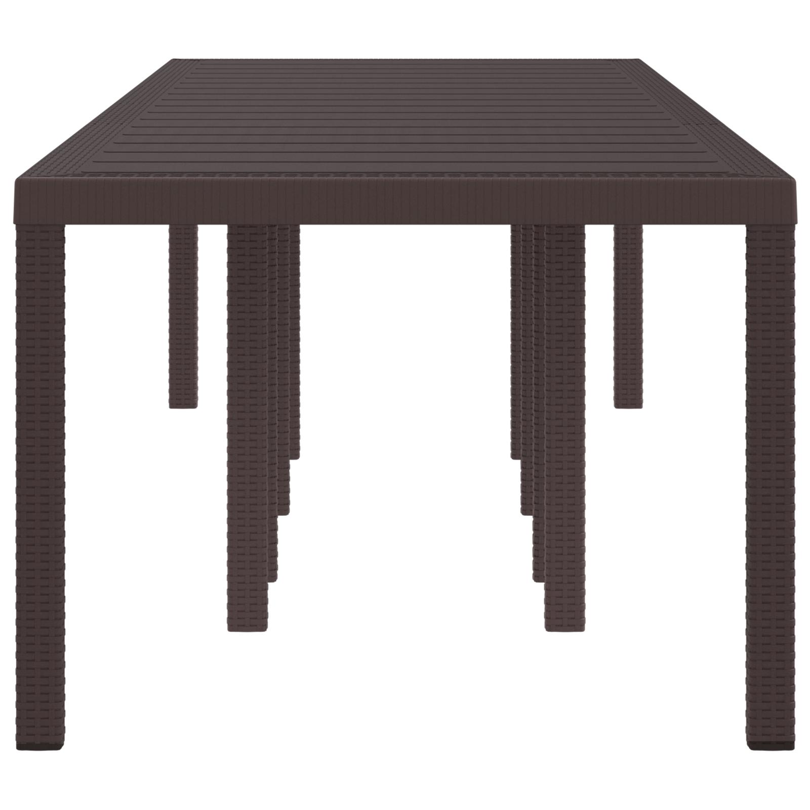 Havebord i polyrattan - brun, 300 × 100 × 73 cm Havebord i polyrattan - brun, 300 × 100 × 73 cm