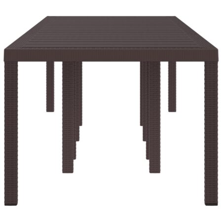 Havebord i polyrattan - brun, 300 × 100 × 73 cm