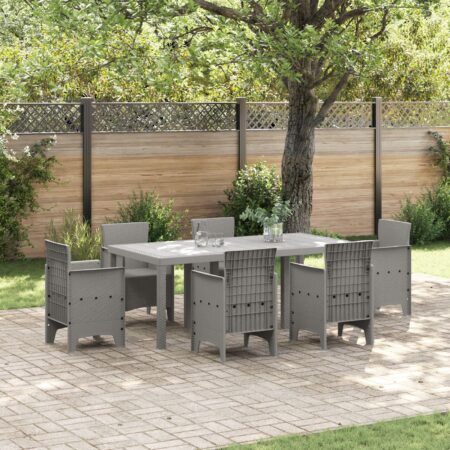 Havebord i polyrattan - lysegrå 200 × 100 × 73 cm