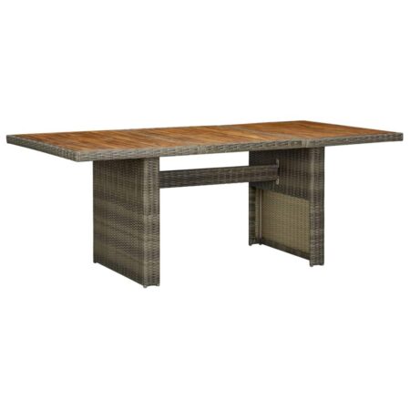 Havebord i polyrattan og massivt akacietræ - brun, 200 × 100 cm