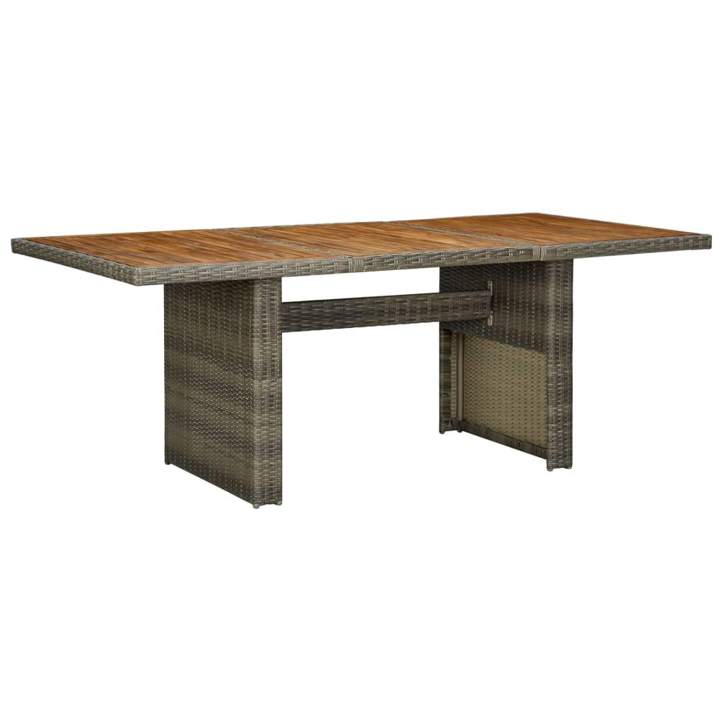 Havebord i polyrattan og massivt akacietræ - brun, 200 × 100 cm Havebord i polyrattan og massivt akacietræ - brun, 200 × 100 cm