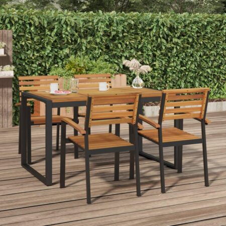 Havebord med U-formede ben 140 × 80 × 75 cm - massivt akacietræ