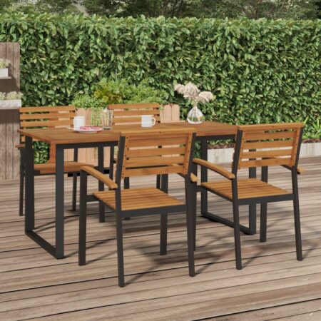 Havebord med U-formede ben 160 × 80 × 75 cm - massivt akacietræ