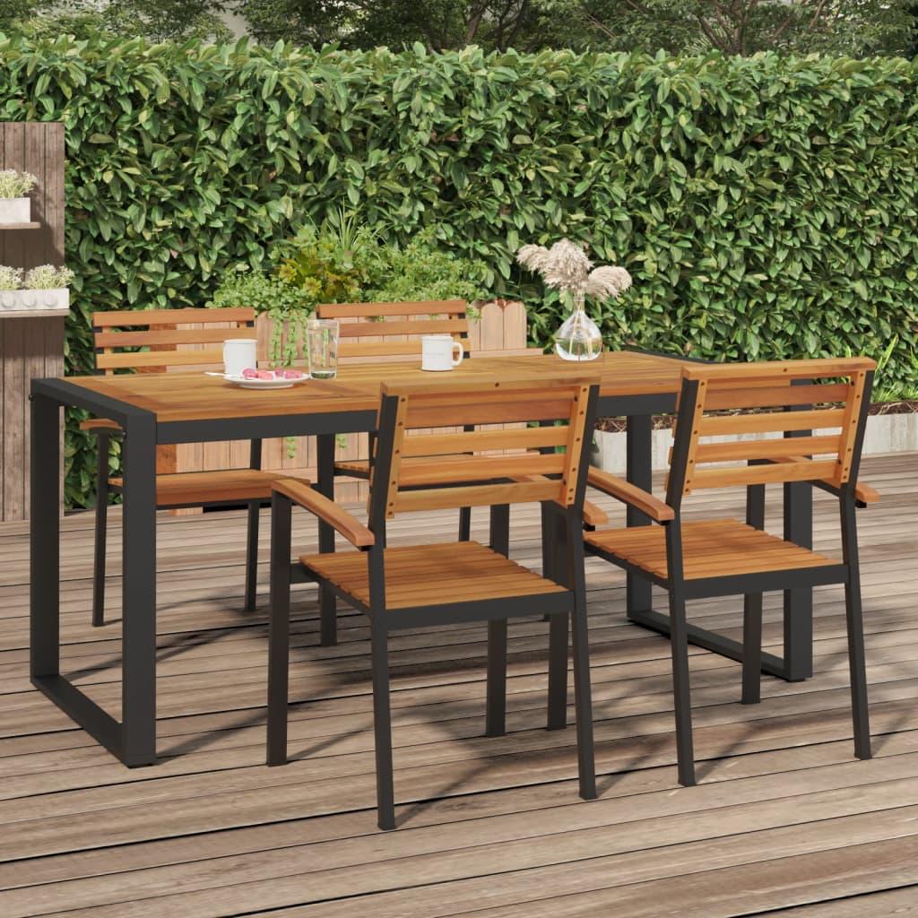 Havebord med U-formede ben 180 × 90 × 75 cm - massivt akacietræ Havebord med U-formede ben 180 × 90 × 75 cm - massivt akacietræ