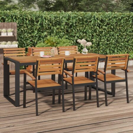 Havebord med U-formede ben 200 × 90 × 75 cm i massivt akacietræ