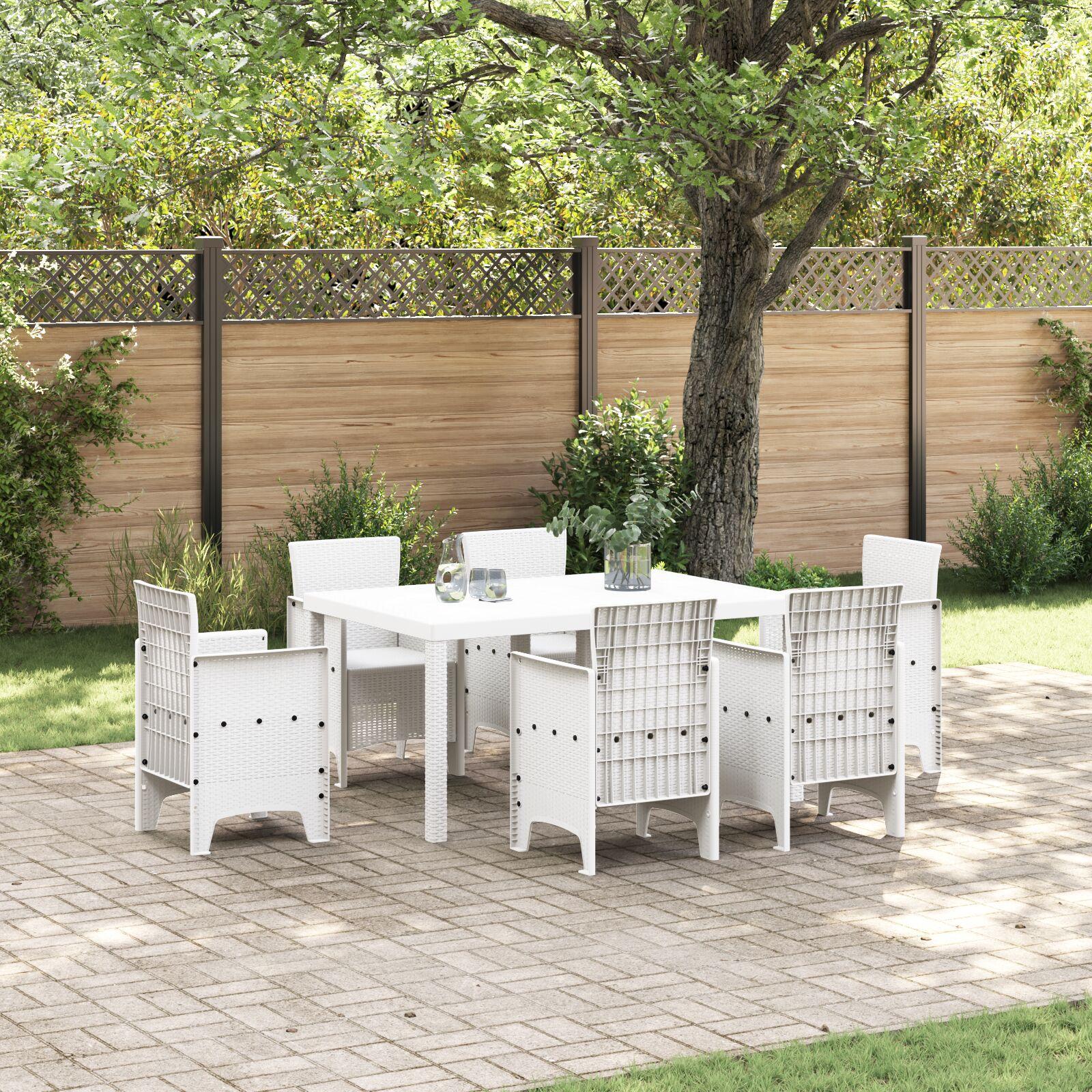 Havemøbel bord i polyrattan - hvid, 150 × 100 × 73 cm Havemøbel bord i polyrattan - hvid, 150 × 100 × 73 cm
